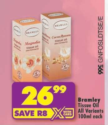 Bramley Tissue Oil All Variants 100ml each