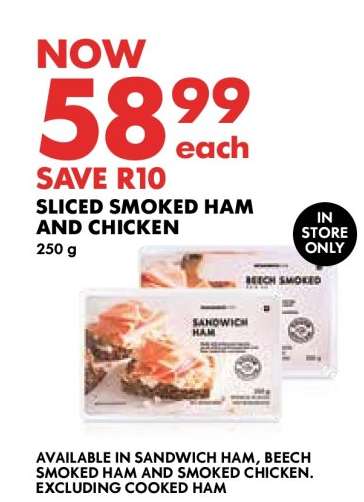Sliced Smoked Ham and Chicken
