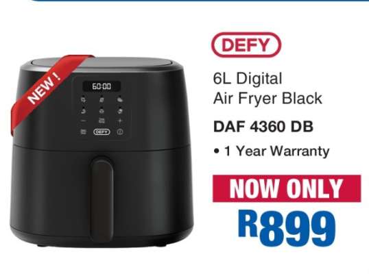 DEFY 6L Digital Air Fryer Black