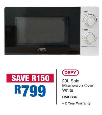 DEFY 20ℓ Solo Microwave Oven White
