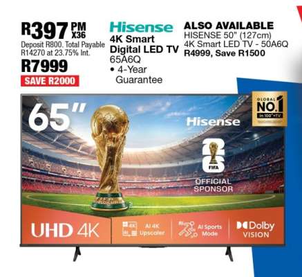 Hisense 4K Smart Digital LED TV 65A6Q