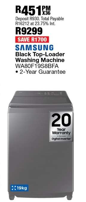 Samsung Black Top-Loader Washing Machine