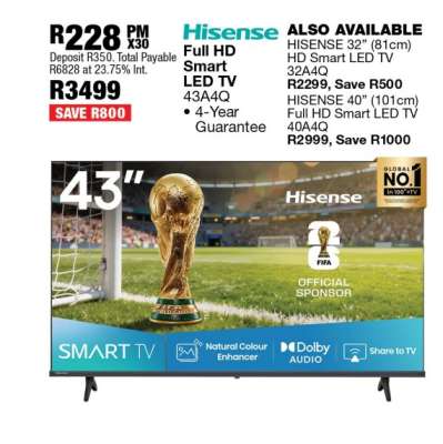 Hisense Full HD Smart LED TV 43A4Q