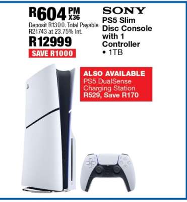 PS5 Slim Disc Console with 1 Controller