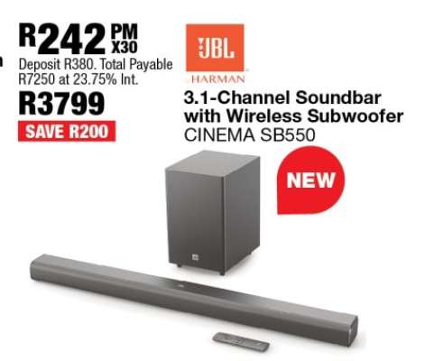 JBL 3.1-Channel Soundbar with Wireless Subwoofer CINEMA SB550