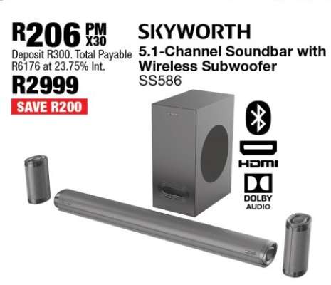 SKYWORTH 5.1-Channel Soundbar with Wireless Subwoofer SS586