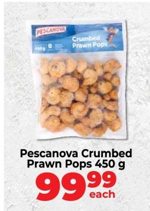 Pescanova Crumbed Prawn Pops 450 g