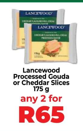 Lancewood Processed Gouda or Cheddar Slices
