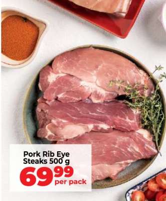 Pork Rib Eye Steaks 500 g
