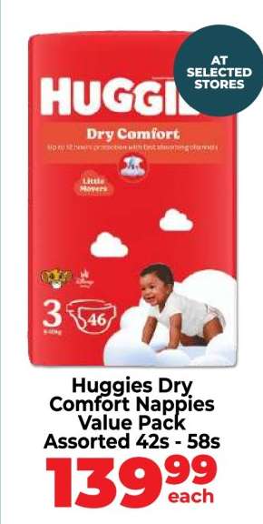Huggies Dry Comfort Nappies Value Pack