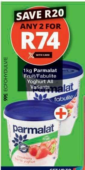 Parmalat Fruit/Fabulite Yoghurt