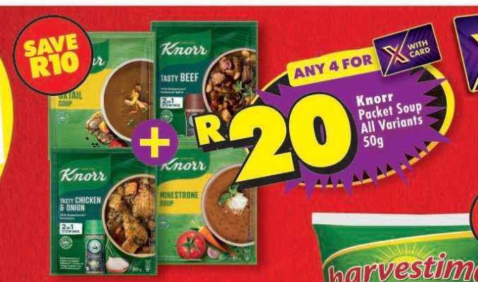 KNORR PACKET SOUP all variants 50g