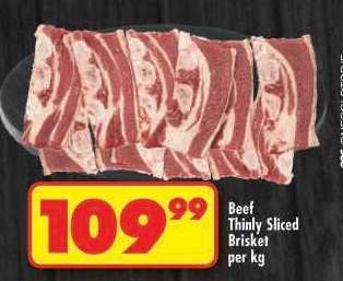 Beef Thinly Sliced Brisket per kg