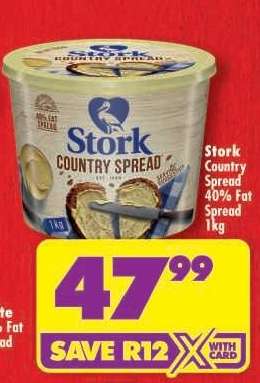STORK COUNTRY SPREAD 40% FAT SPREAD 1kg
