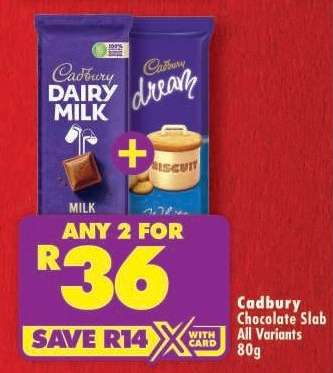 CADBURY CHOCOLATE SLAB all variants 80g