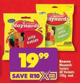 BEACON MAYNARDS SWEETS all variants 100g each