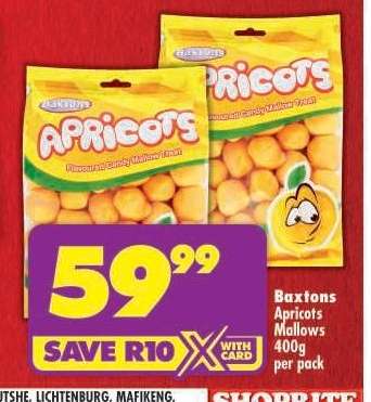 Baxtons Apricots Mallows 400g per pack