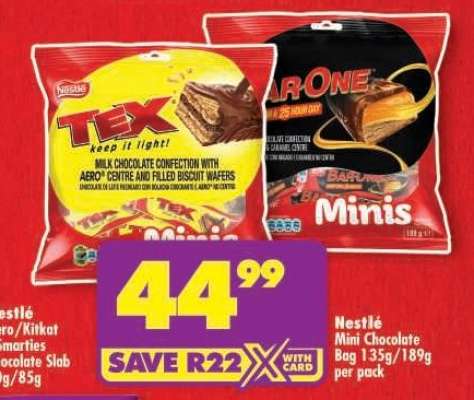 Nestlé Mini Chocolate Bag 135g/189g per pack