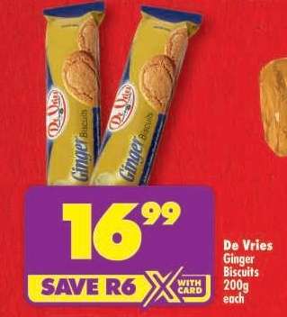 De Vries Ginger Biscuits 200g