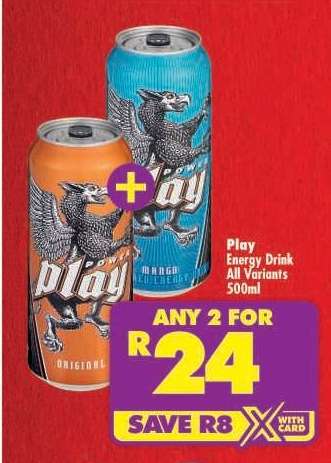 PLAY ENERGY DRINK all variants 500ml
