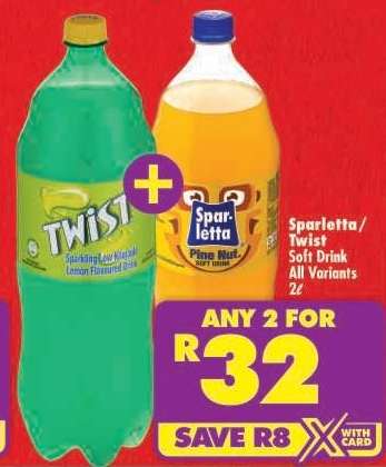 Sparletta/Twist Soft Drink All Variants 2ℓ