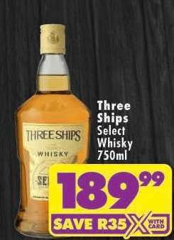 Three Ships Select Whisky 750ml