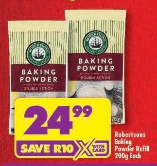 Robertsons Baking Powder Refill 200g Each