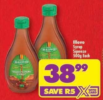 Illovo Syrup Squeeze 500g Each