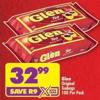 Glen Original Teabags 100 Per Pack