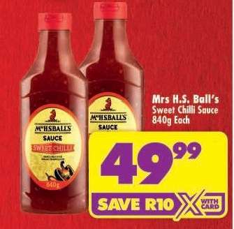Mrs H.S. Ball's Sweet Chilli Sauce 840g Each