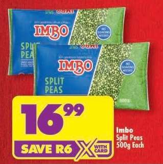 IMBO SPLIT PEAS 500g each