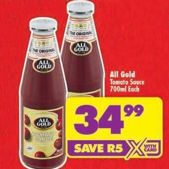 All Gold Tomato Sauce-700ml Each