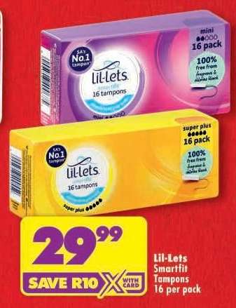 Lil-Lets Smartfit Tampons 16 per pack