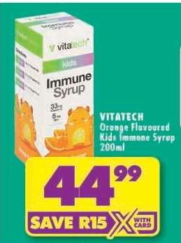VITATECH Orange Flavoured Kids Immune Syrup 200ml