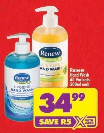 RENEW HAND WASH all variants 500ml each