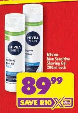 Nivea Men Sensitive Shaving Gel 200ml each