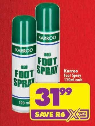 KARROO FOOT SPRAY 120ml each