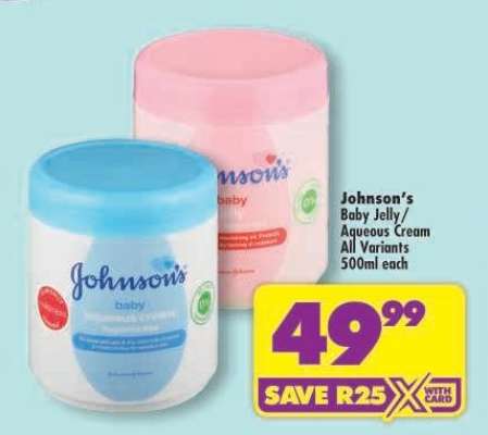 JOHNSON'S BABY JELLY/AQUEOUS CREAM all variants 500ml each