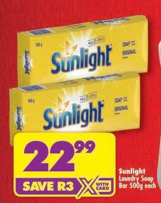 Sunlight Laundry Soap Bar-500g Each