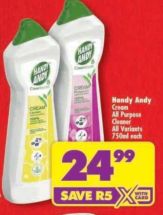 HANDY ANDY CREAM ALL PURPOSE CLEANER all variants 750ml each