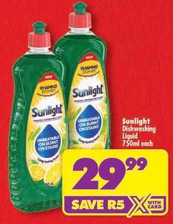 SUNLIGHT DISHWASHING LIQUID 750ml each