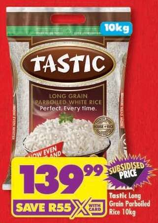 Tastic Long Grain Parboiled Rice 10kg