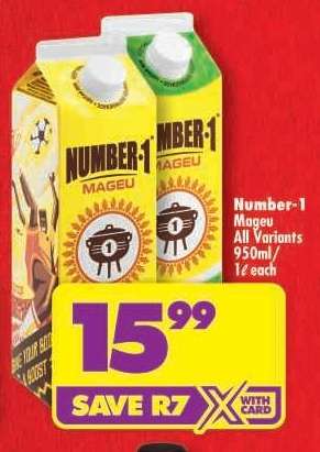 Number-1 Mageu All Variants 950ml/1ℓ each