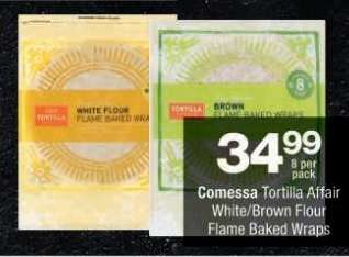 Comessa Tortilla Affair White/Brown Flour Flame Baked Wraps