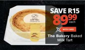 The Bakery Baked Milk Tart