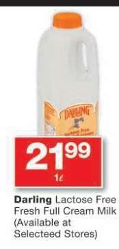 Darling Lactose Free Fresh Full Cream Milk