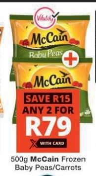 McCain Frozen Baby Peas/Carrots