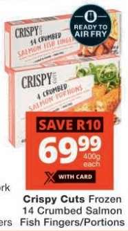 Crispy Cuts Frozen 14 Crumbed Salmon Fish Fingers/Portions