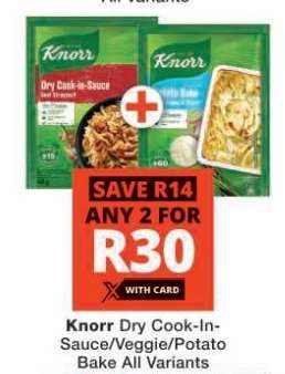 Knorr Dry Cook-In-Sauce/Veggie/Potato Bake