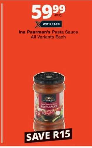 INA PAARMAN'S Pasta Sauce